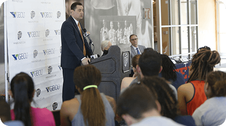Volunteers painting posters